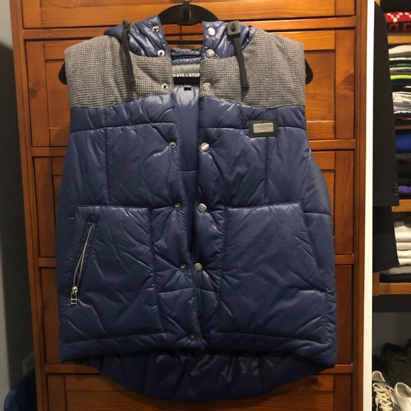Slate and Stone Blue and Grey Puffer Vest - Picture 1 of 5